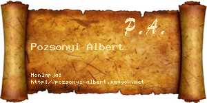 Pozsonyi Albert névjegykártya