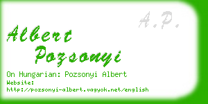 albert pozsonyi business card